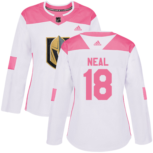 Adidas Golden Knights #18 James Neal White/Pink Authentic Fashion Women's Stitched NHL Jersey - Click Image to Close